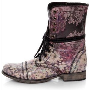 Steve Madden Floral Purple Troopa Boots